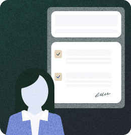 Person with a list in background